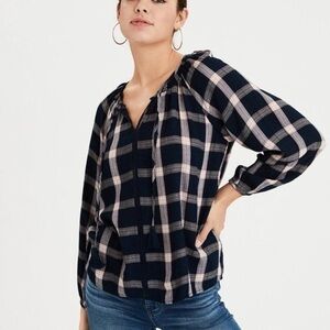 AMERICAN Eagle Plaid Top Size S/P